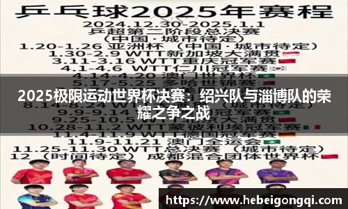 2025极限运动世界杯决赛：绍兴队与淄博队的荣耀之争之战